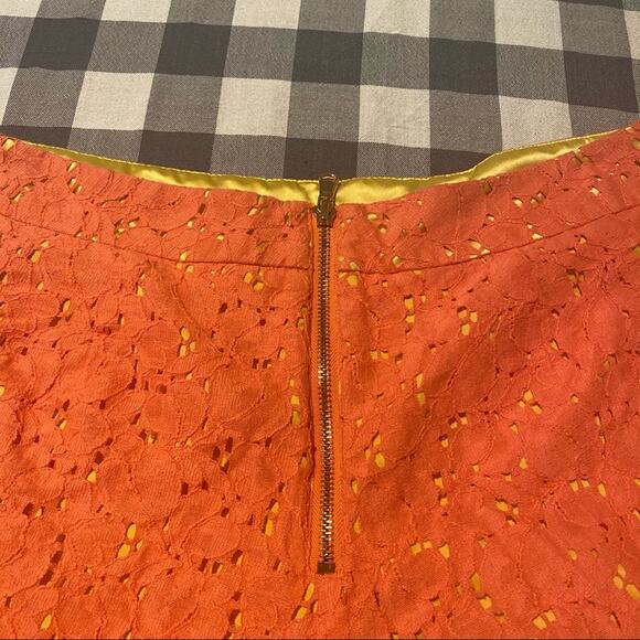 Forever 21 Exclusive High Waisted Orange Lace Shorts Women's Size Large Mom Rise - Picture 5 of 7